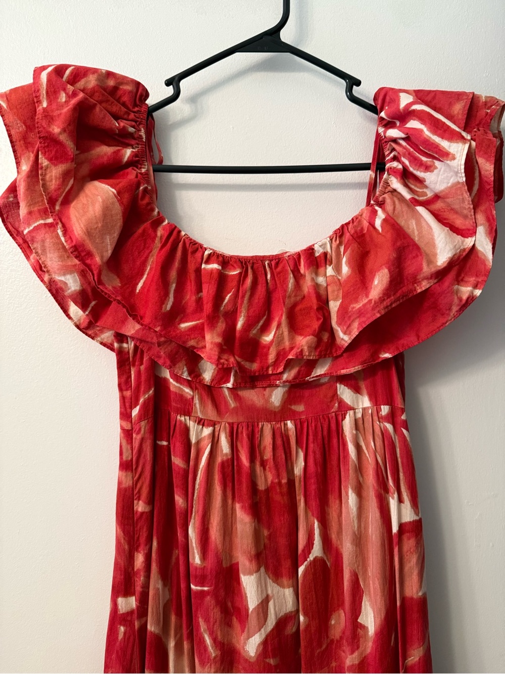 Zara Rust Red and Cream Floral Maxi Small